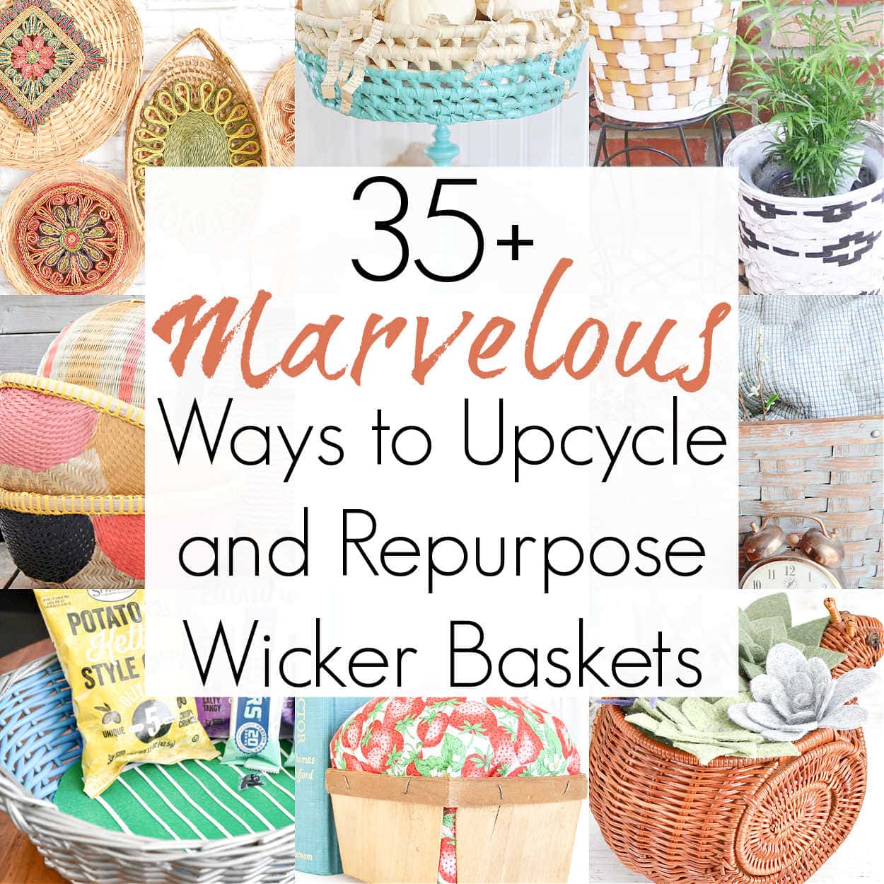 repurpose and upcycle wicker baskets