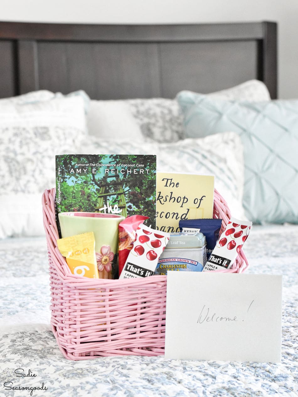 welcome basket for the guest room