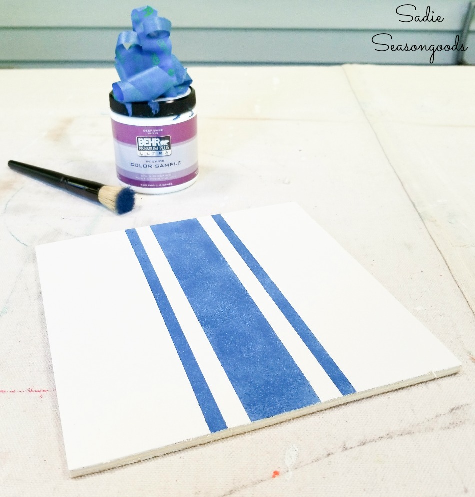 How to paint grain sack fabric stripes for French farmhouse decor