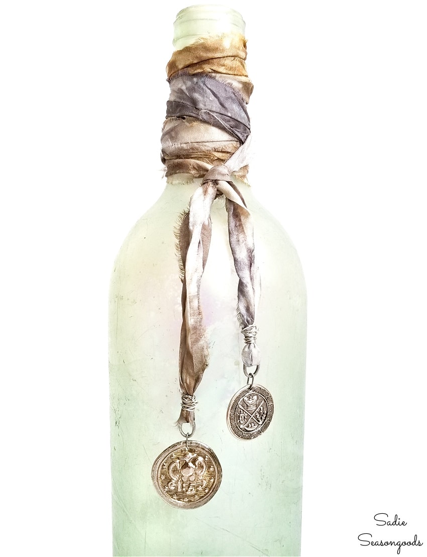 bottle decoration ideas with coin charms