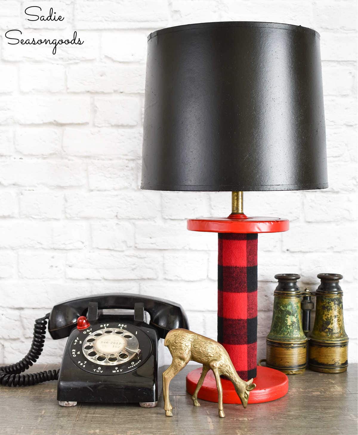 fabric wrapped lamp from crafting with flannel