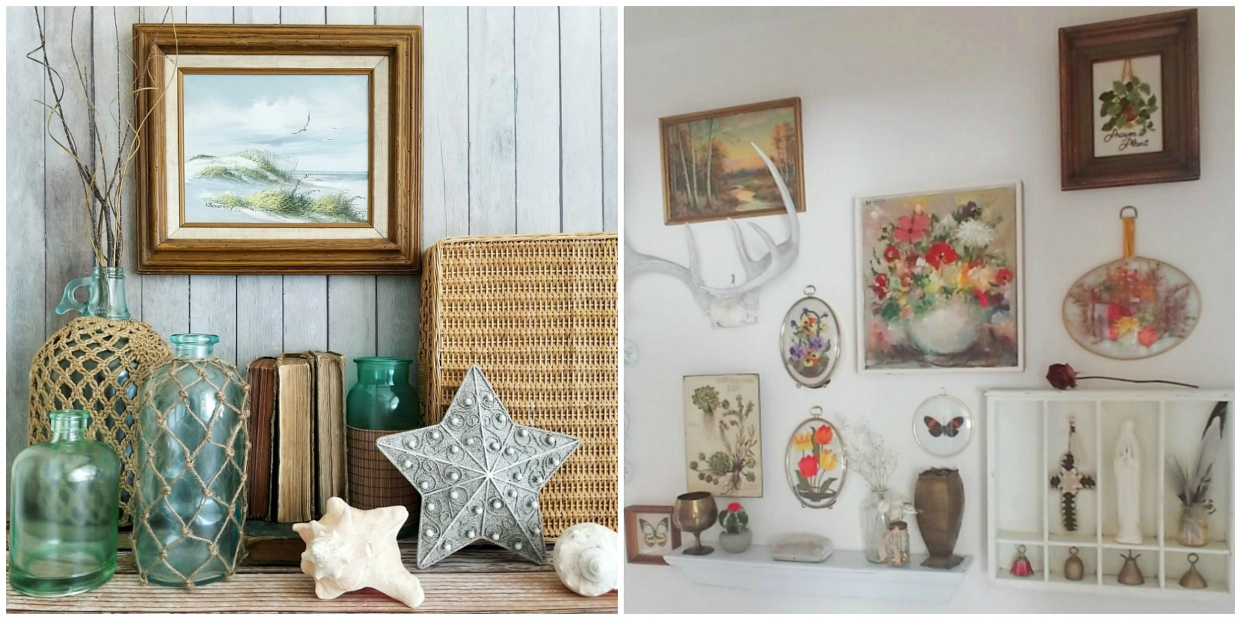 Beach Cottage Decor by Sadie Seasongoods and Boho Cottage Decor by Little Vintage Cottage