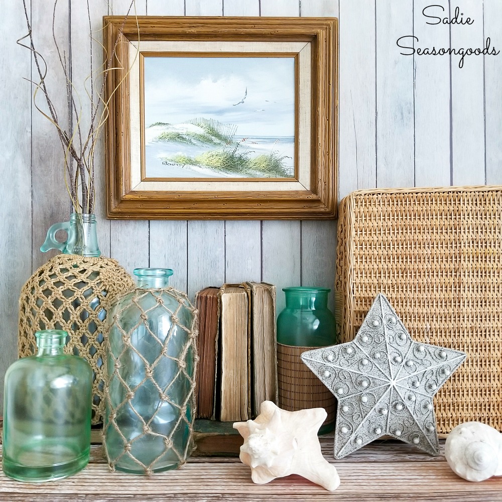 Beach cottage decor with thrift shopping and recycled craft ideas