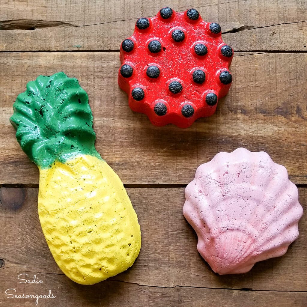 Decorative Garden Stones from Copper Molds for Fun Garden Decor