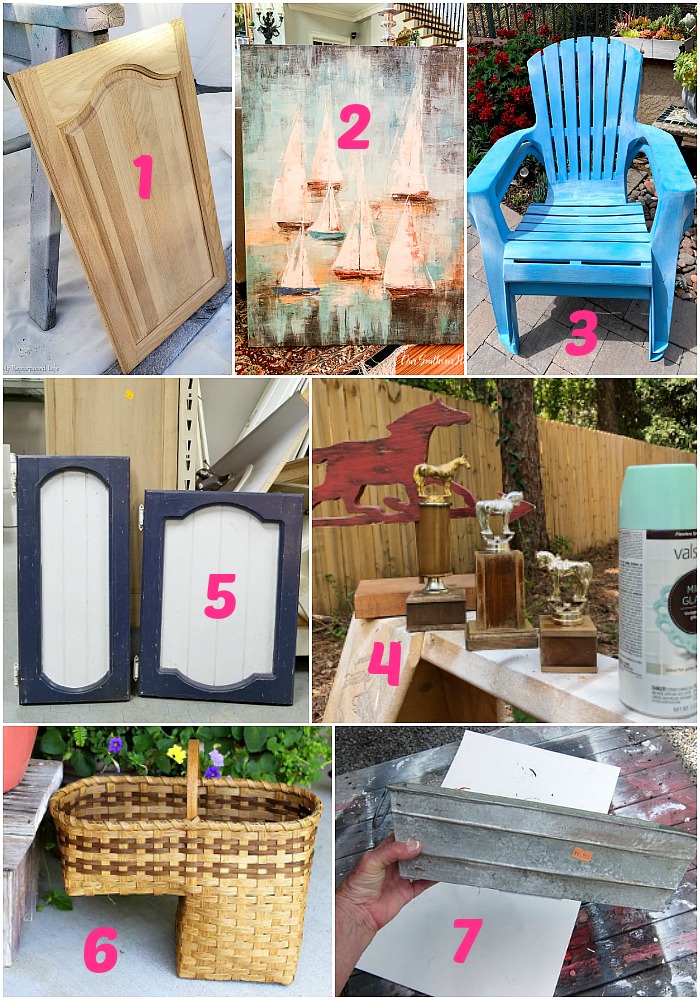 Upcycling ideas from the Thrift Store Decor Team for makeovers and repurposed projects - July 2019