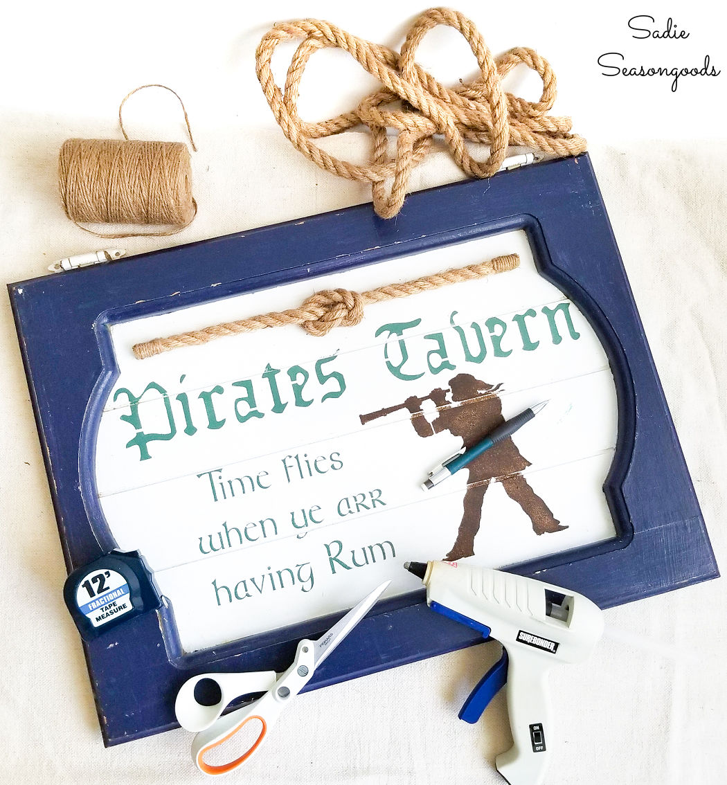 nautical rope on a pirate sign