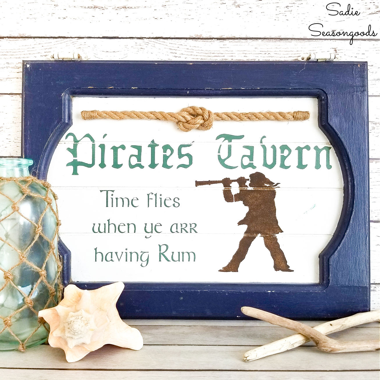 pirate sign as nautical wall decor