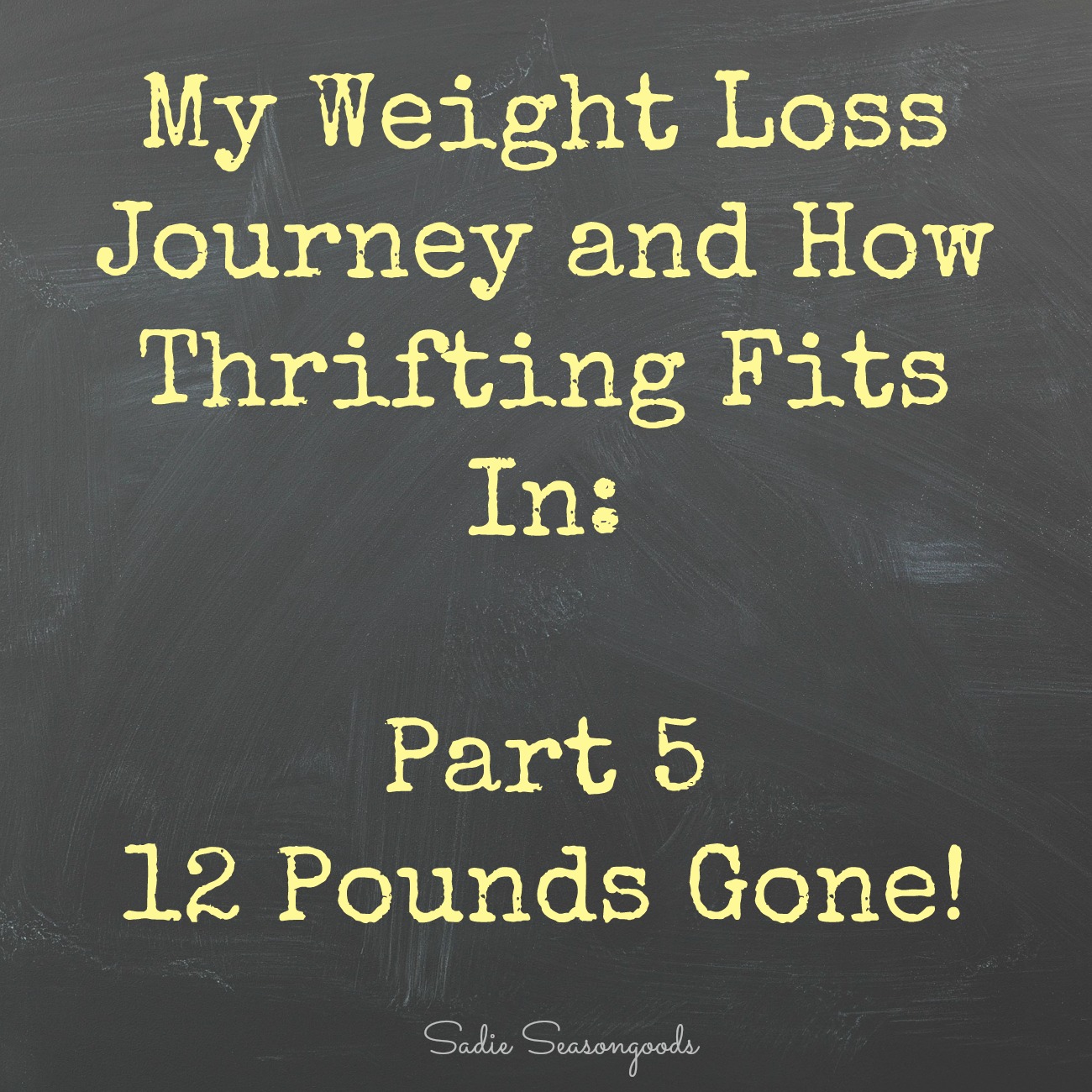 Secondhand Slim Down: Twelve Pounds Gone!