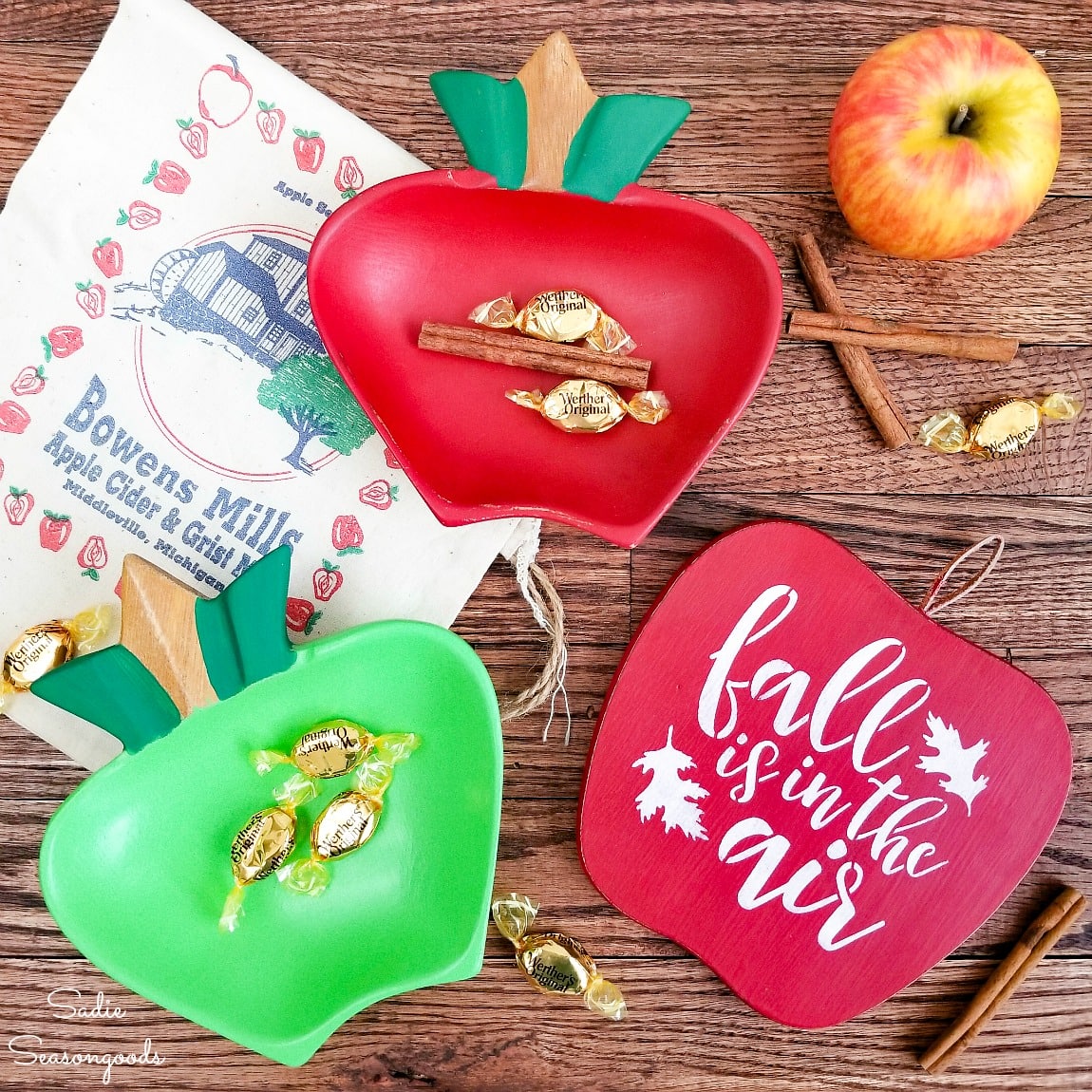 Fall Apple Decor from Monkey Pod Bowls