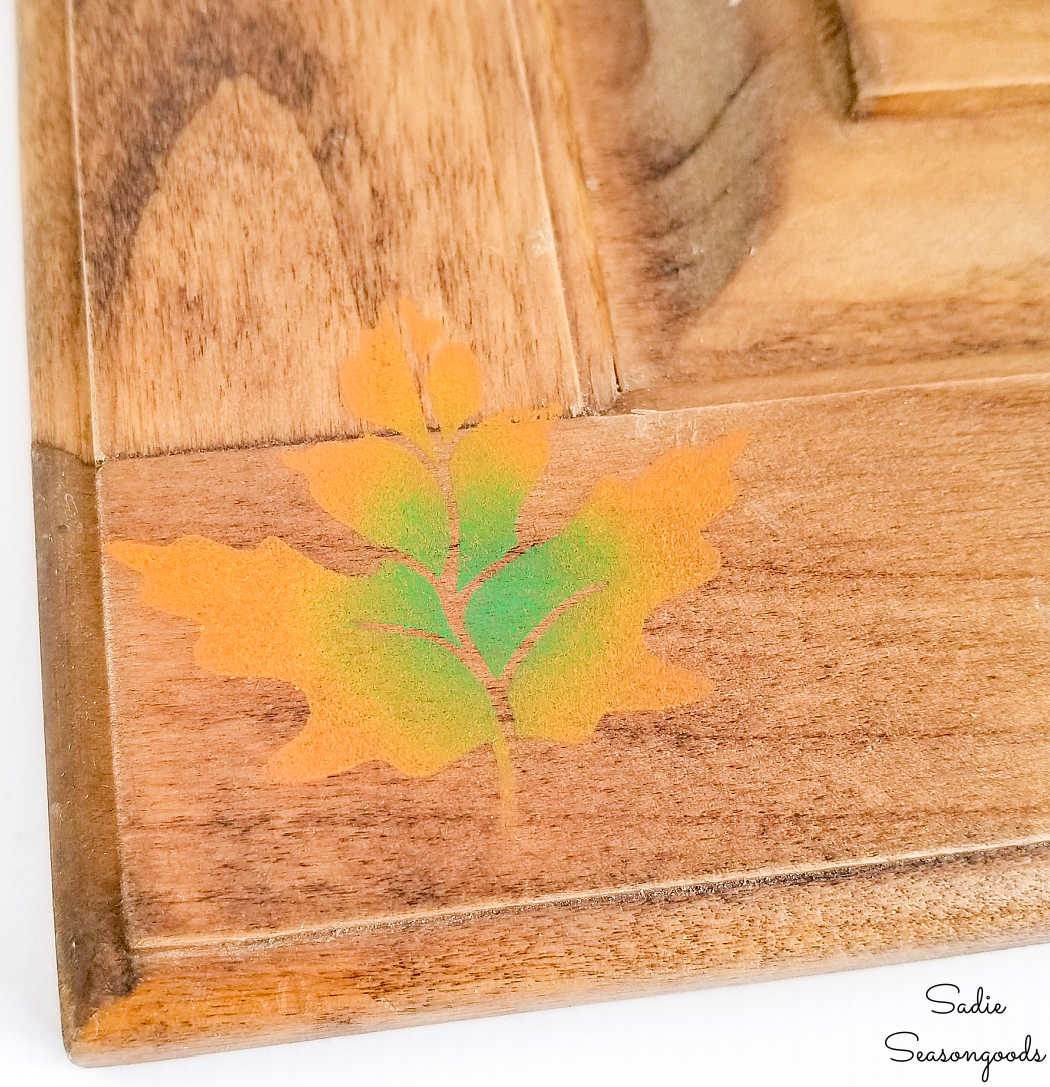 fall leaves decor with a stencil