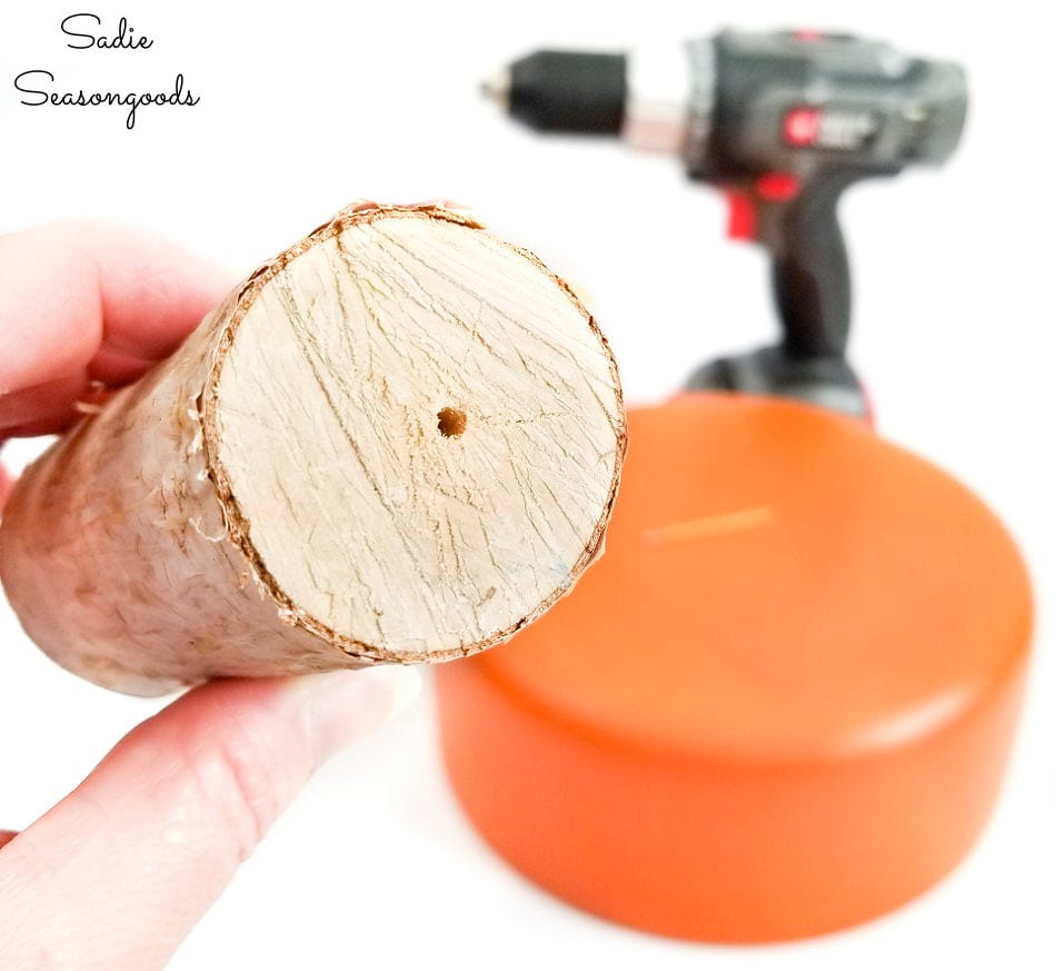 turning a large wooden bowl into a cake dome