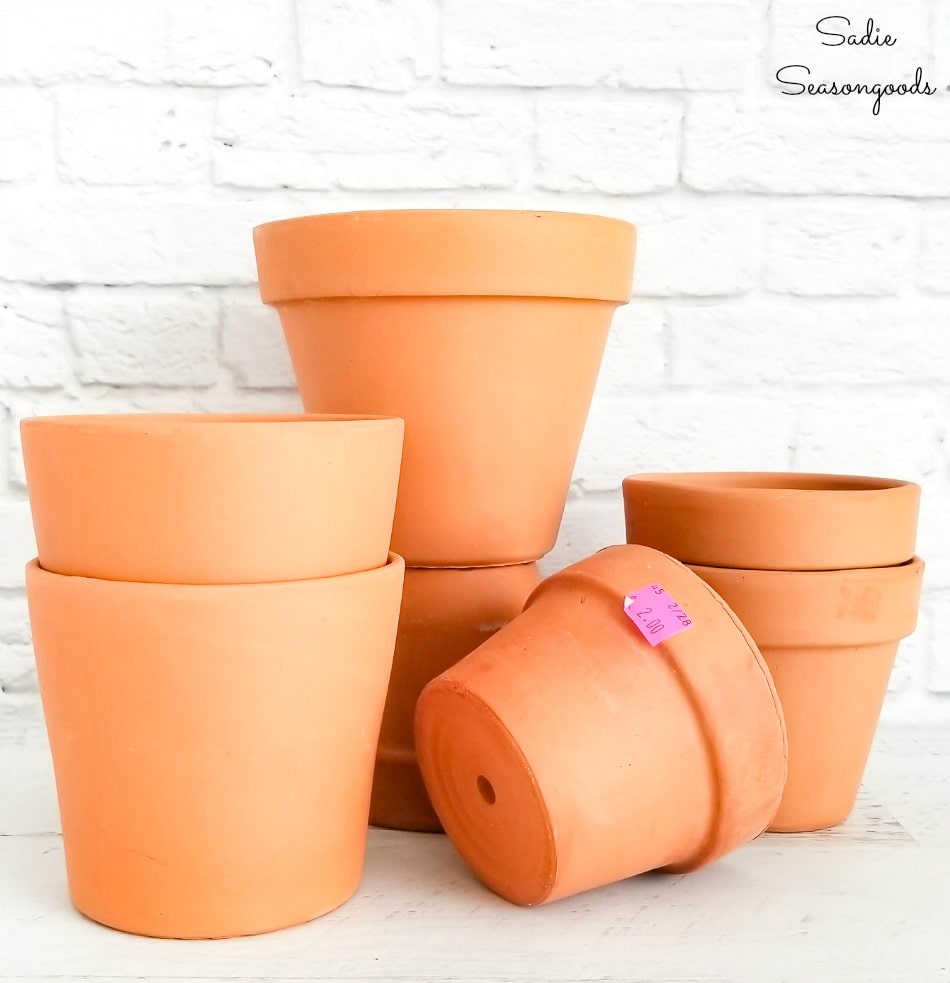 Flower pots from the thrift store