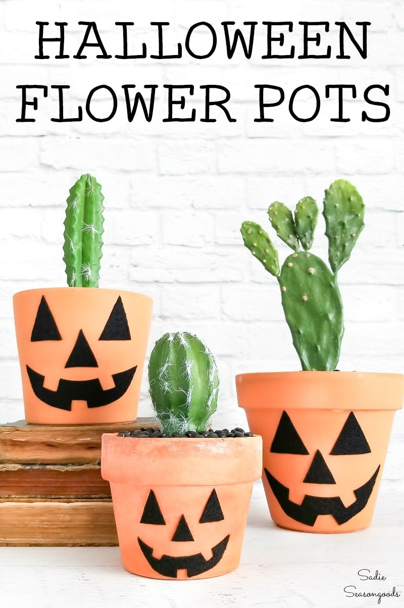 Halloween flower pots for boho halloween decor