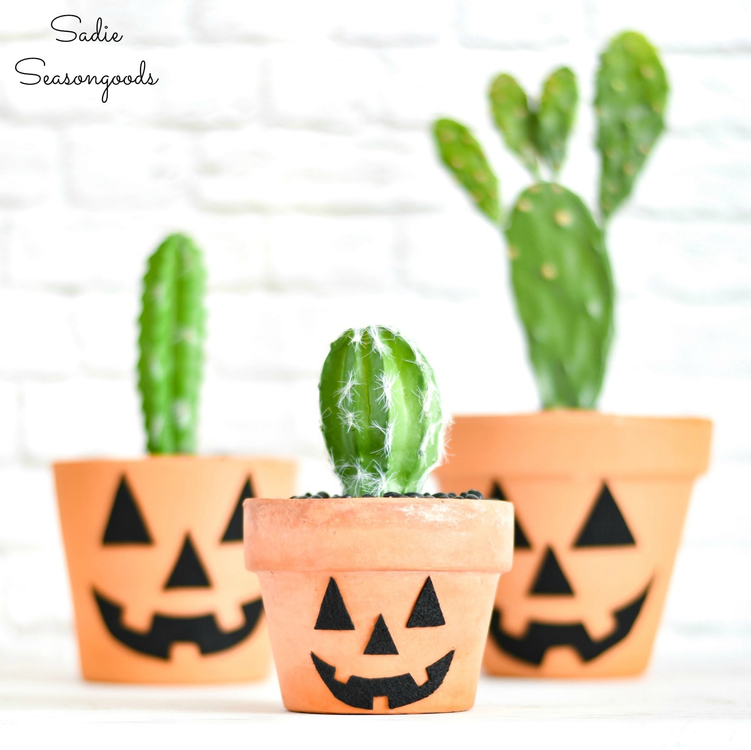 Terracotta jack o lantern for boho Halloween