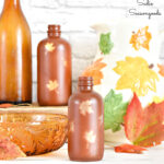 Decorating for Fall with Amber Glass Bottles