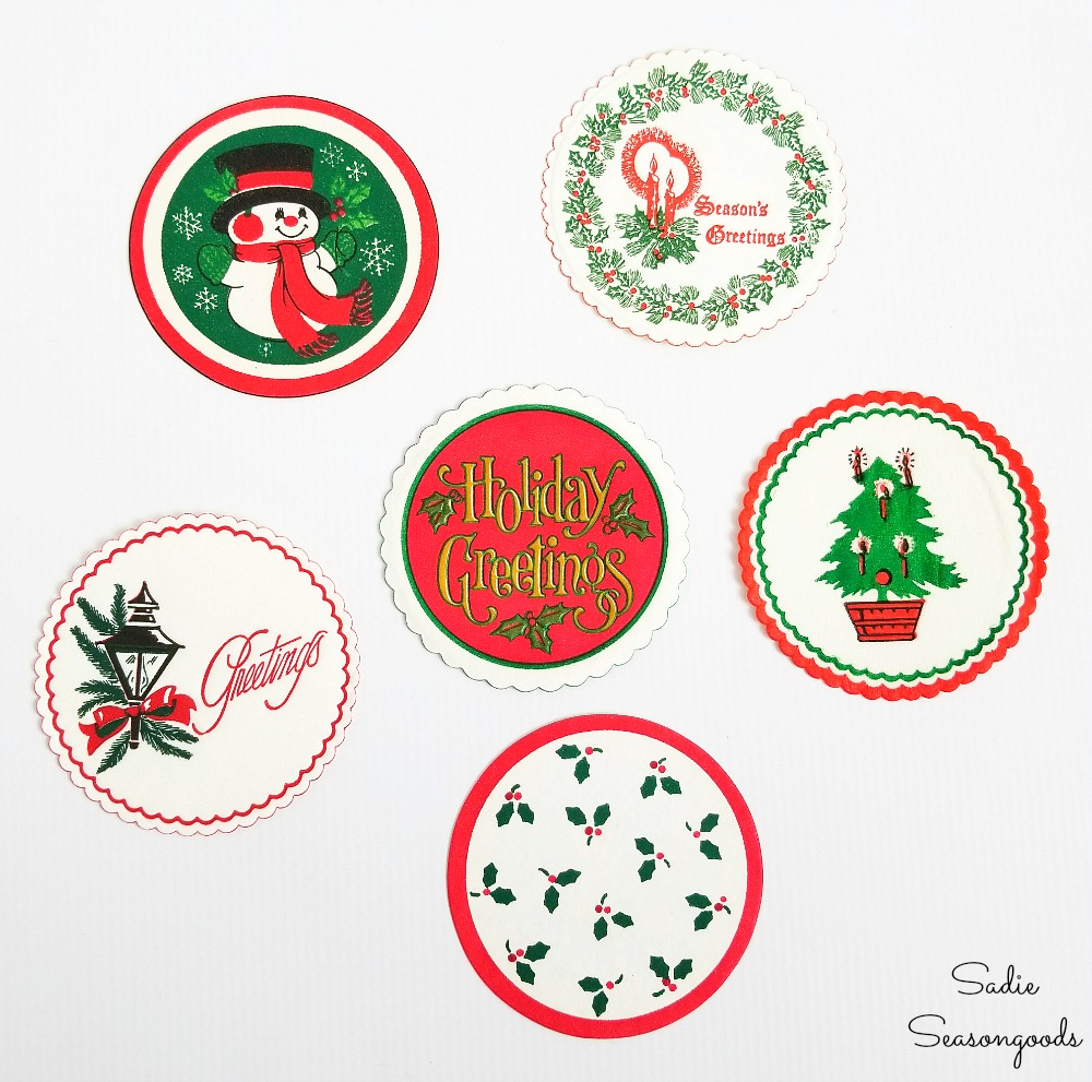 Paper coasters or Christmas coasters to pair up with wood cutouts for wood ornaments