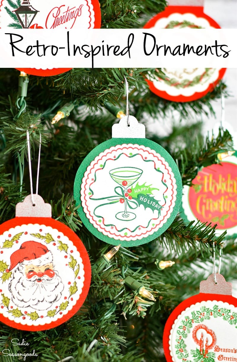 DIY wooden ornaments with Christmas coasters