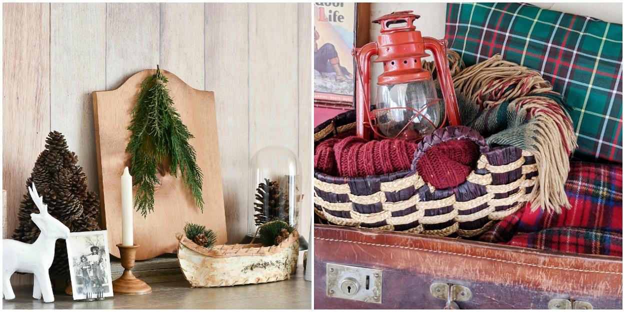 Cabin decor and lodge decor with upcycling ideas for items from the thrift store