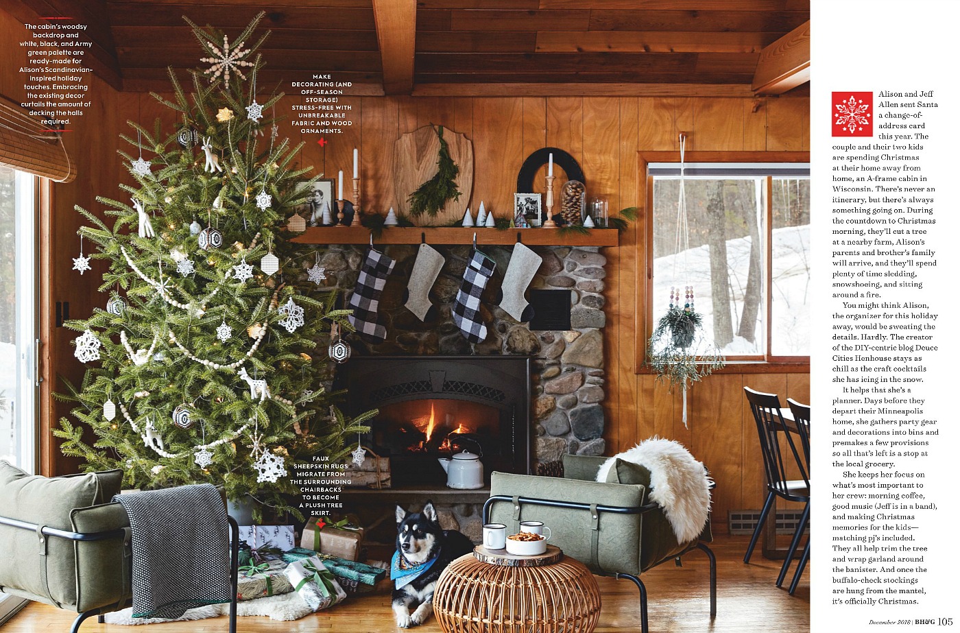 How to Decorate to Thrift the Look, Winter Cabin Style - Lora