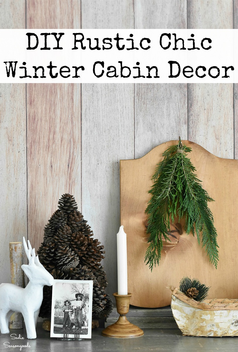 Lodge decor and modern rustic decor by thrift shopping and upcycling craft ideas