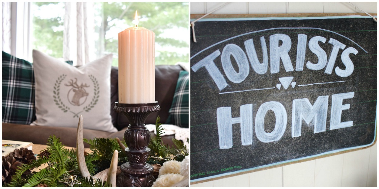 Lodge decor or modern rustic decor from thrifting and secondhand shopping