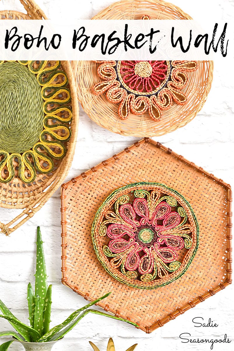 Basket wall decor and Boho wall art