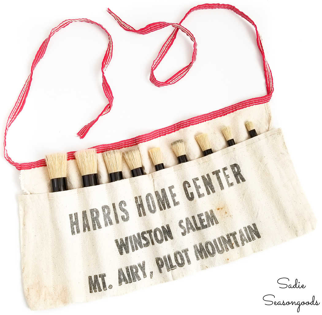 brush storage in a nail apron