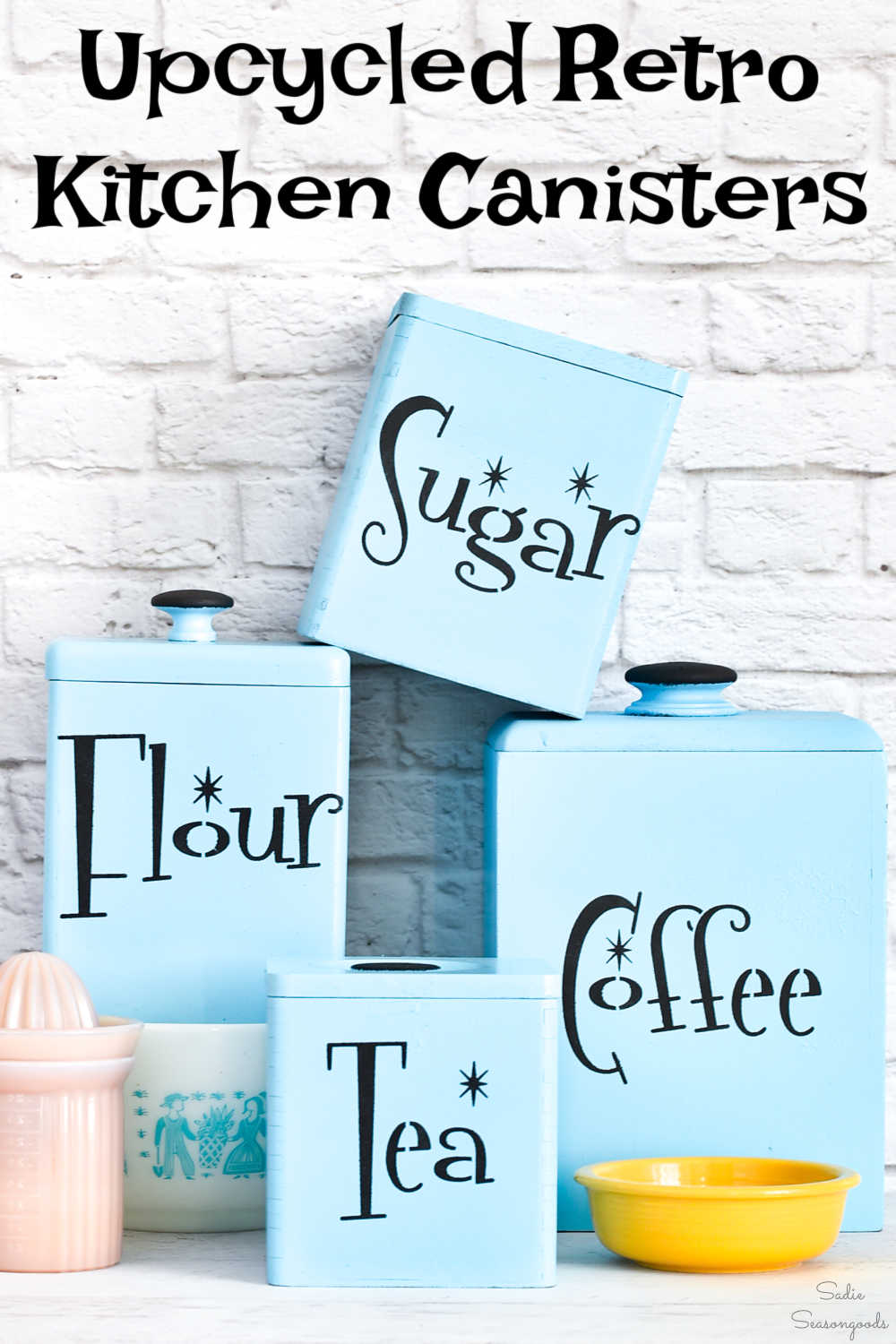 diy mid century modern canisters