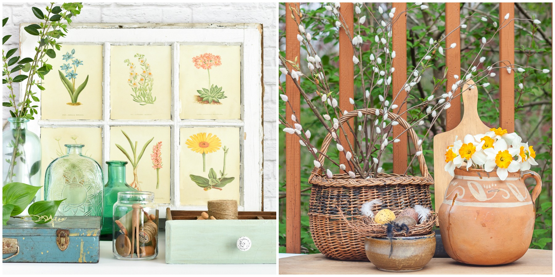 Botanical Decor for Garden inspired Spring Decorating by the Creative Vintage Darlings