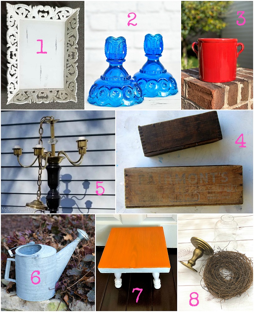 Recycling craft ideas with thrift store decor by the best upcycling bloggers