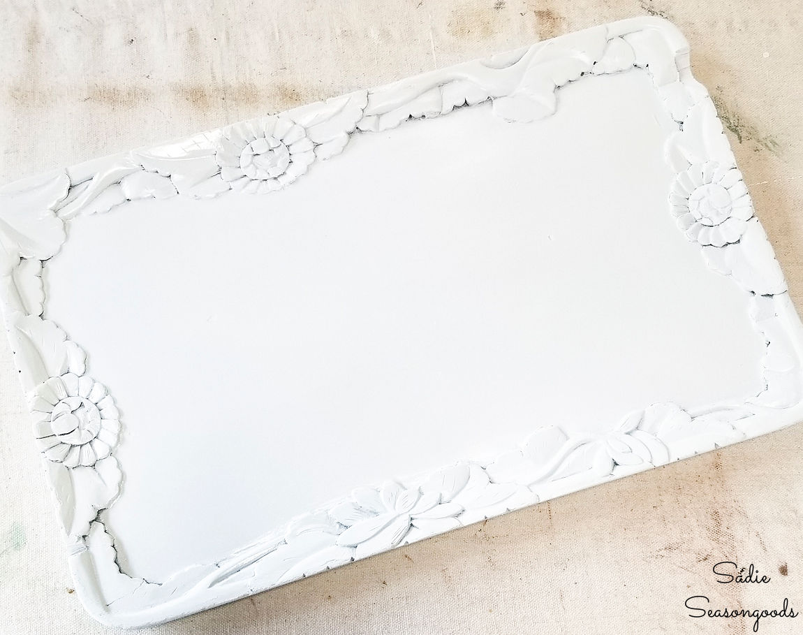 painted wooden tray