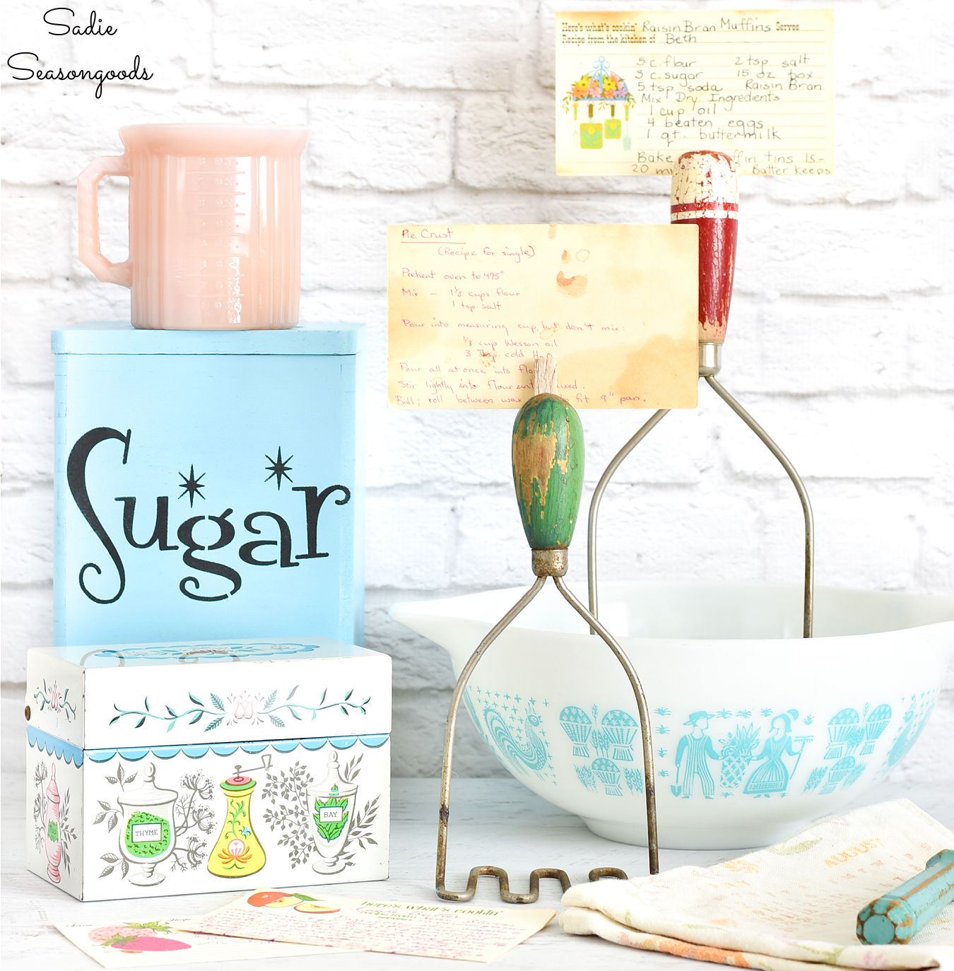 Flour & sugar bins - The Vintage Kitchen Store