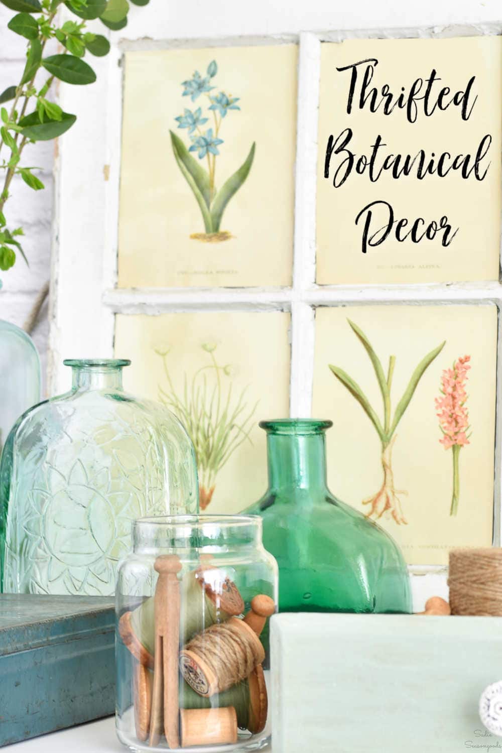 thrifting for botanical inspired decor