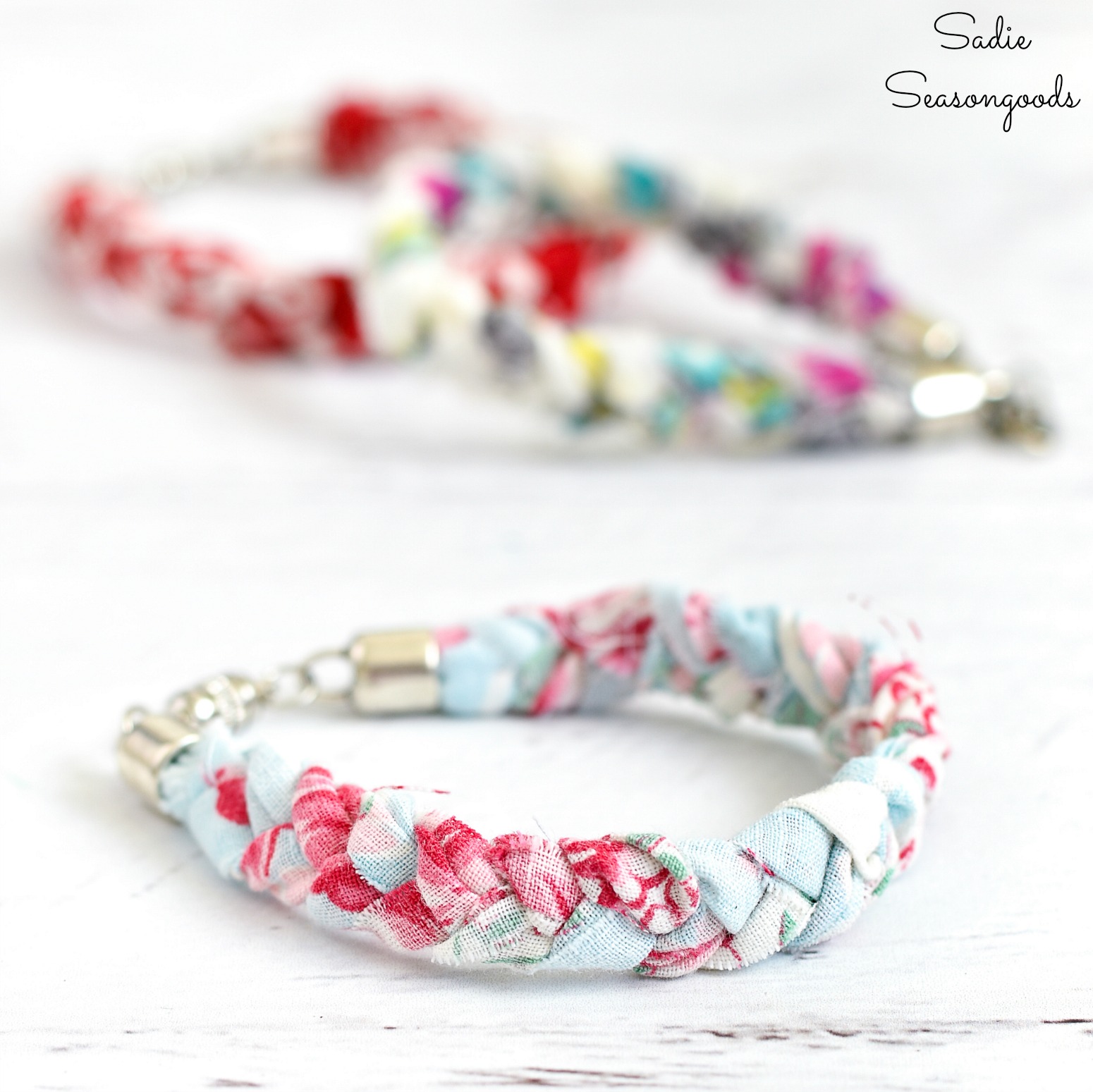 Boho bracelets that are vintage chic from vintage handkerchiefs