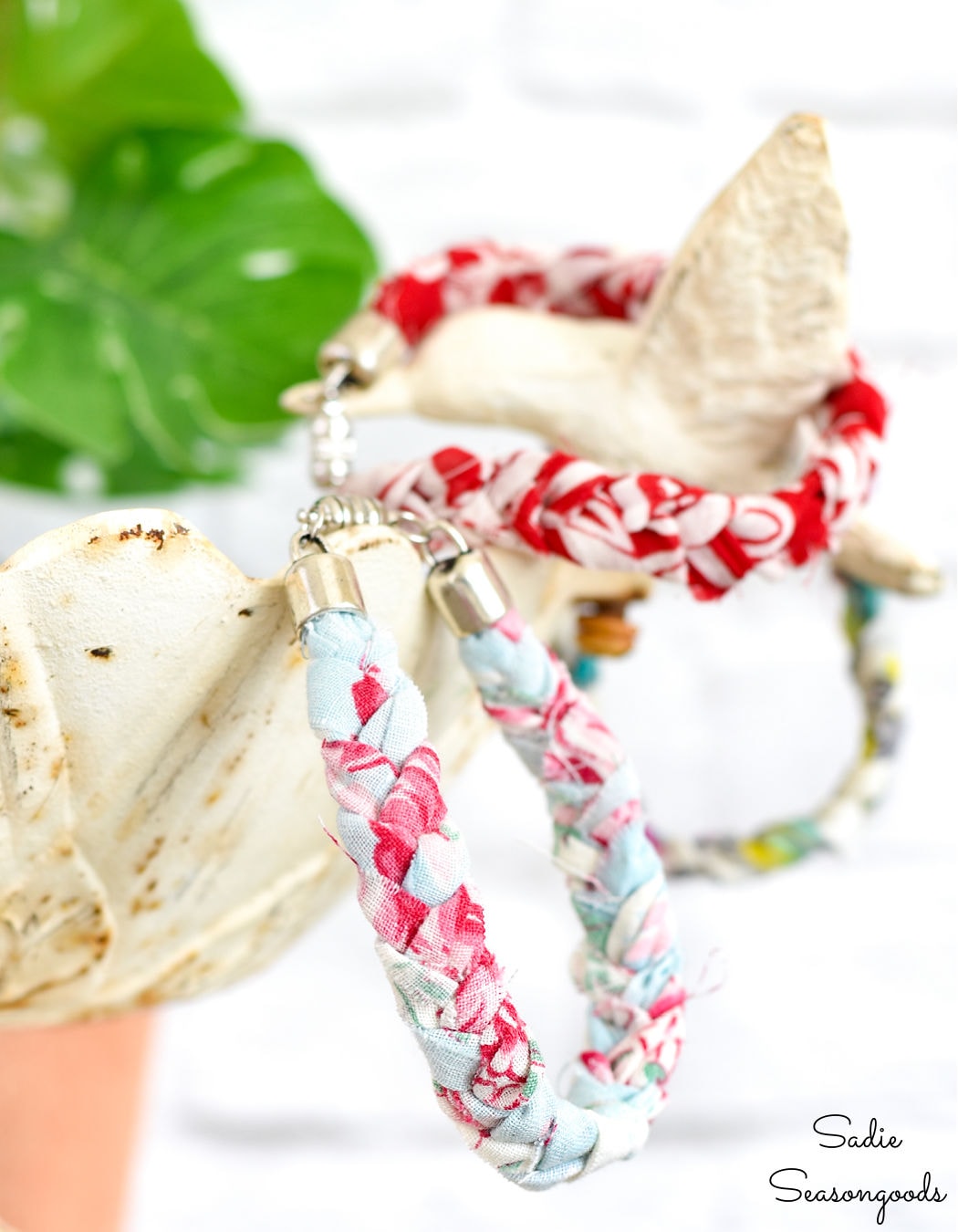 braided bracelets from vintage hankies