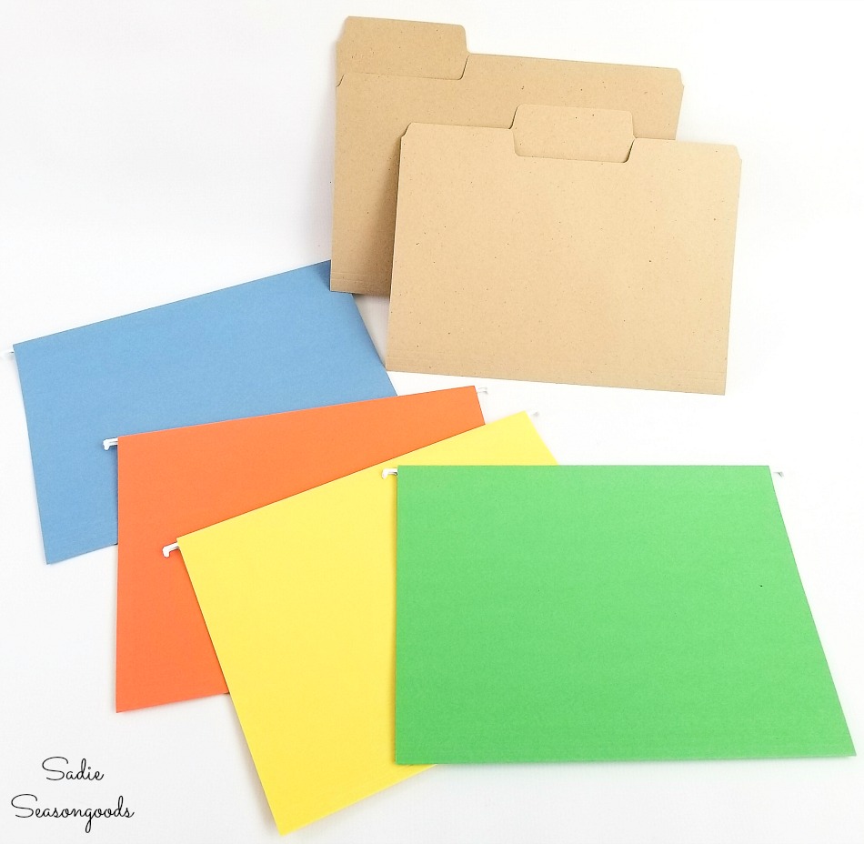 File folders as a source of cheap cardstock for DIY greeting cards