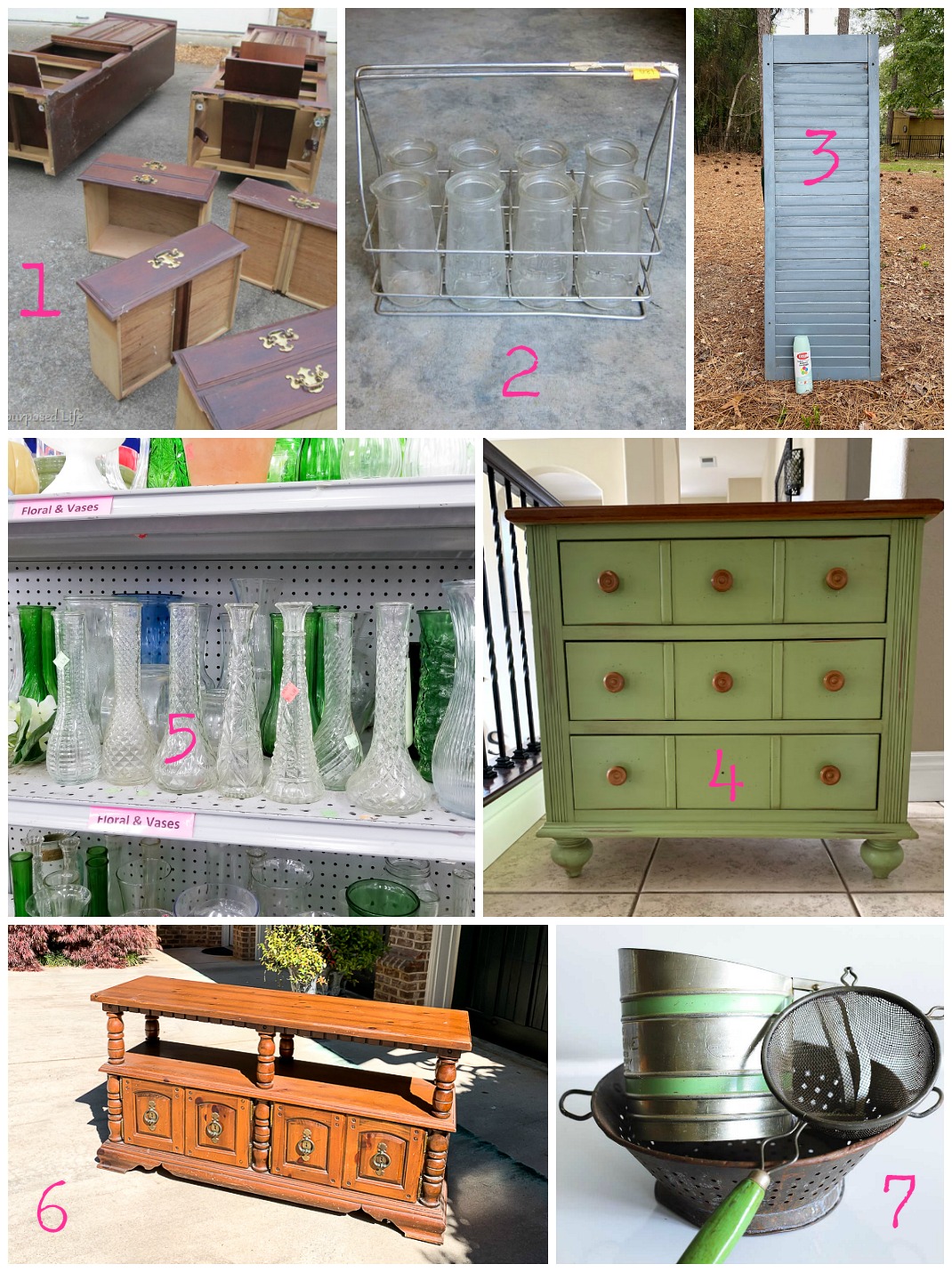 Thrift store makeovers and decor ideas by upcycling bloggers