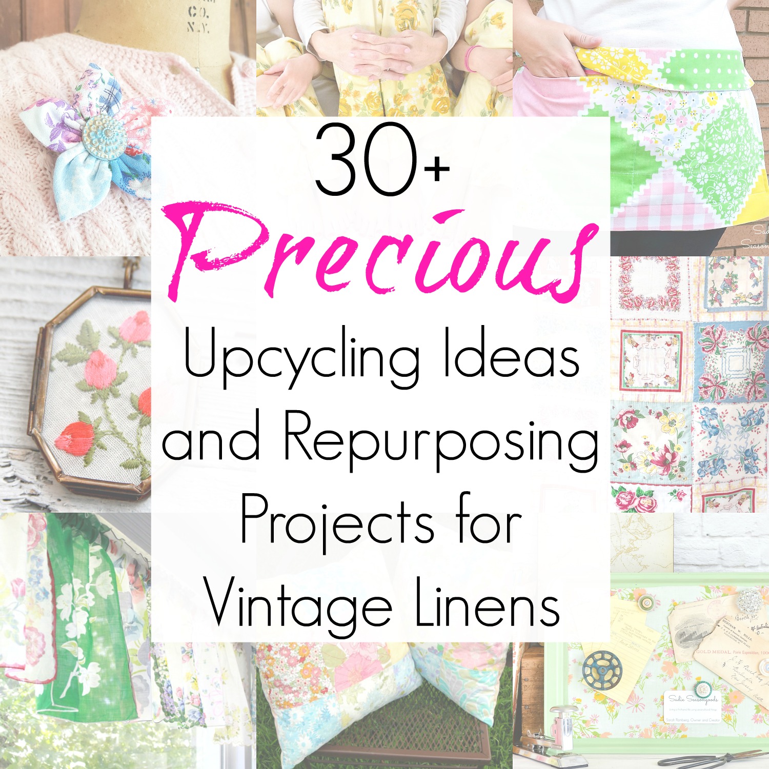 Upcycling projects for vintage linens and vintage tablecloths