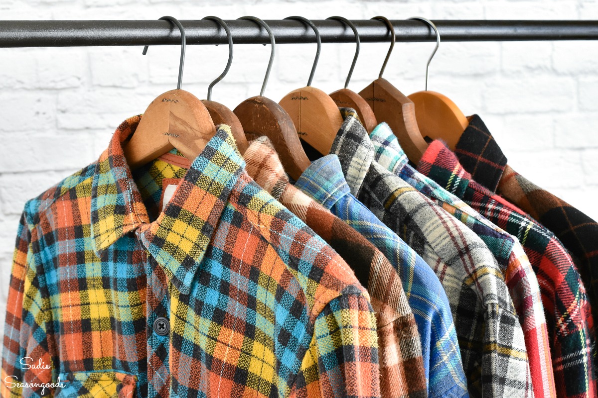 Vintage flannel shirts from Crafting with Flannel