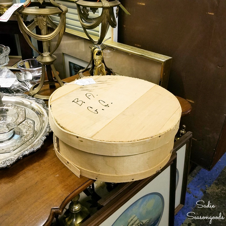 Wood cheese box at Sleepy Poet Antiques Mall in Charlotte NC