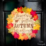 Fall Door Wreath from a Wooden Cheese Box