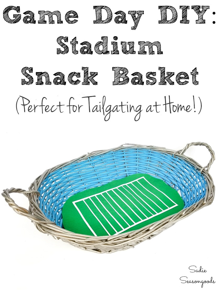 Game Day snacks with a stadium inspired basket