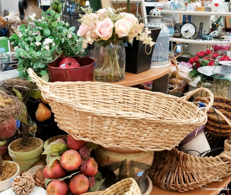 Oval wicker basket to be painted like a stadium