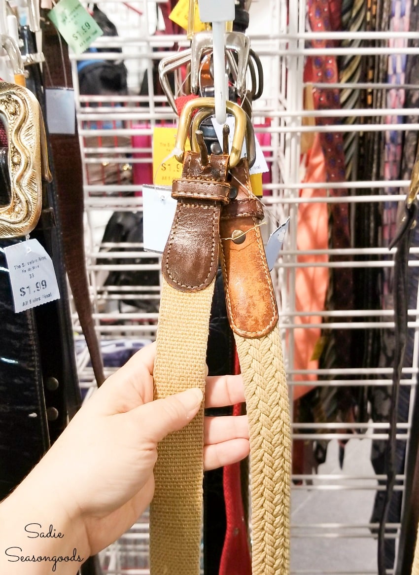 Woven belt at a thrift store