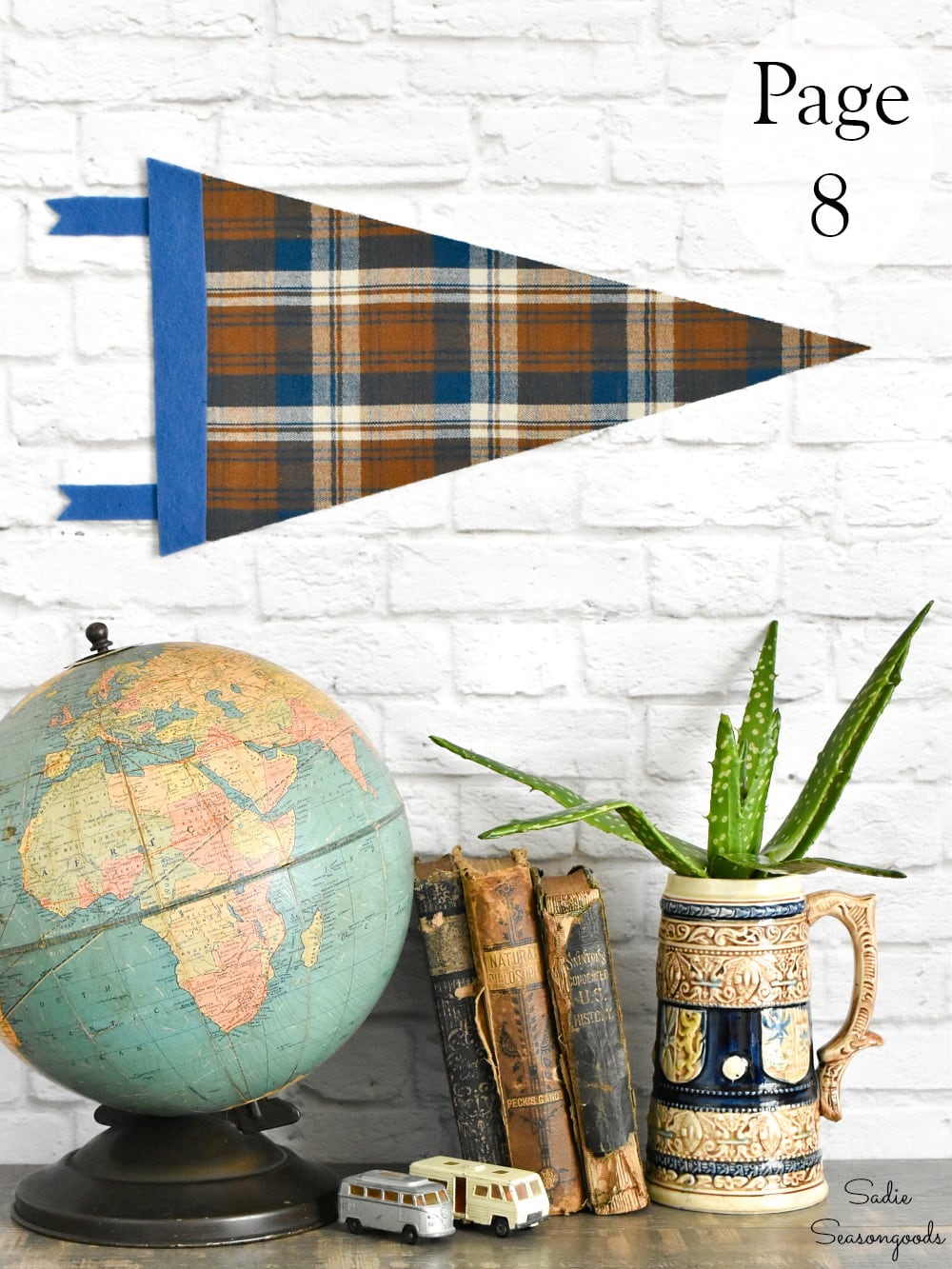 DIY pennant flag with flannel fabric