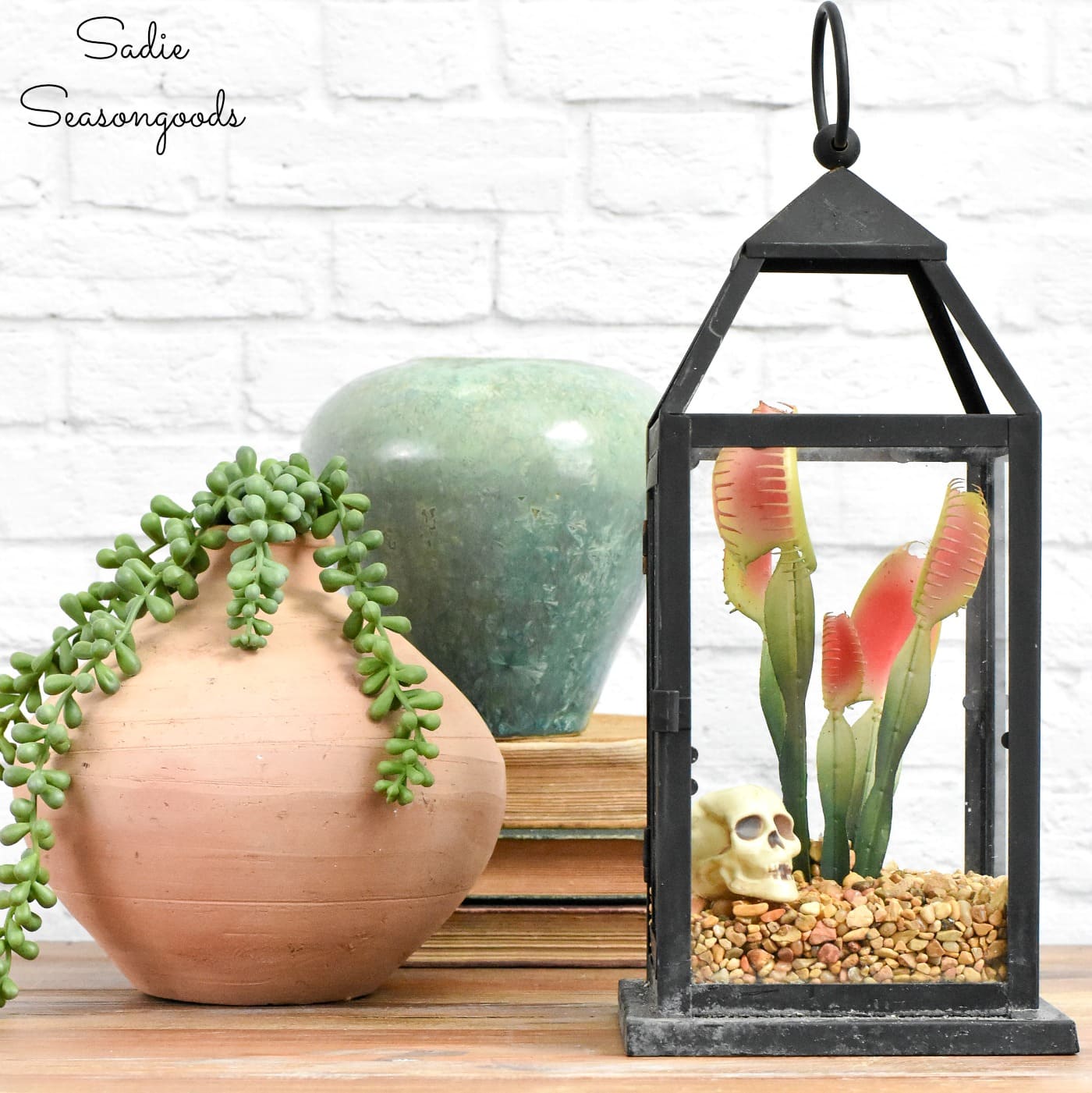Halloween Terrariums in Decorative Lanterns