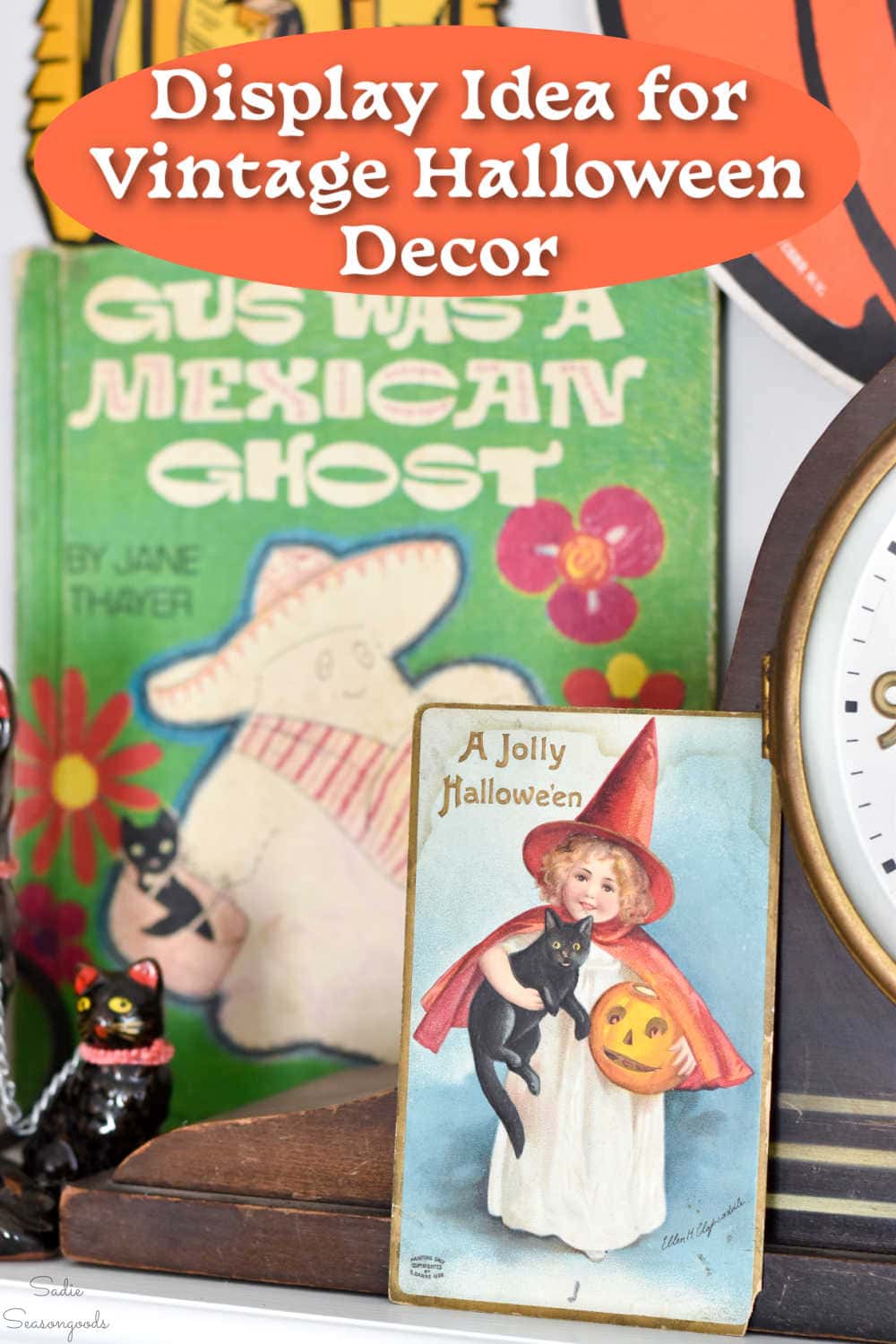 display idea for vintage halloween decorations