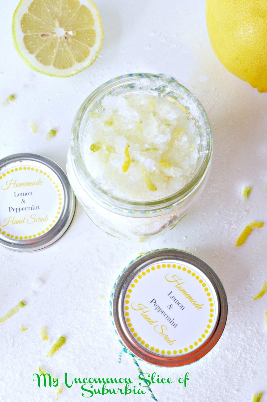 Lemon and peppermint exfoliating scrub