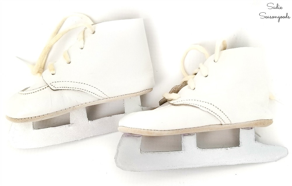 Baby ice skates from vintage baby shoes