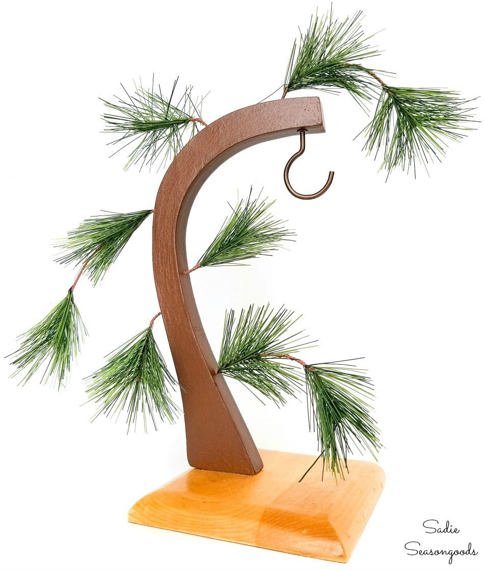 Charlie Brown Christmas tree from a banana hanger